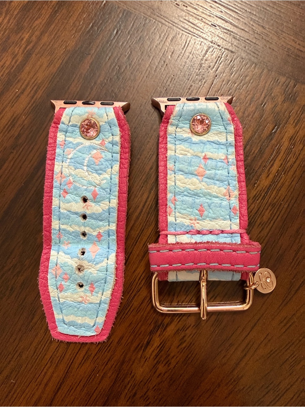 Pink & Light Blue Patterned Replacement Watch Band